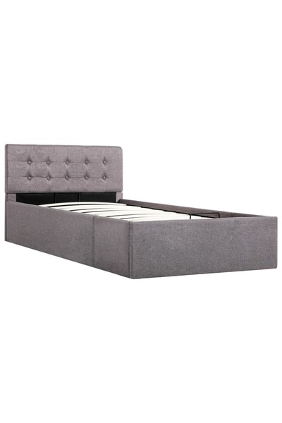 Concept Cadru de pat hidraulic cu somieră cu lamele, gri taupe, 100 x 200 cm,...