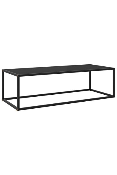 Concept Masă de cafea, neagră cu sticlă neagră, 120x50x35 cm