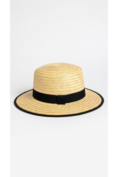 Mollycrush Women's Beige Straw Black Paneled Fedora Hat |   Summer Stylish Mo...