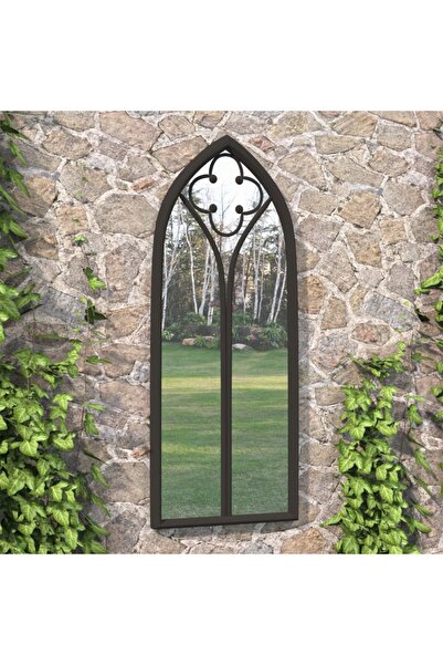 Concept Oglindă de grădină, negru, 100x45 cm, fier pentru uz exterior