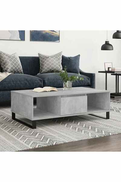 Concept Masă de cafea, gri beton, 104x60x35 cm, lemn compozit