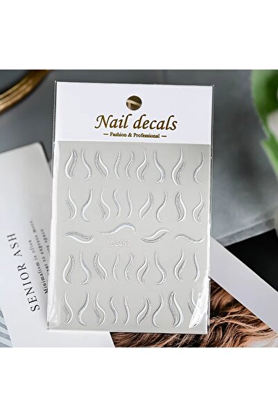 delis Marquise nail stickers, STICKER38, Silver