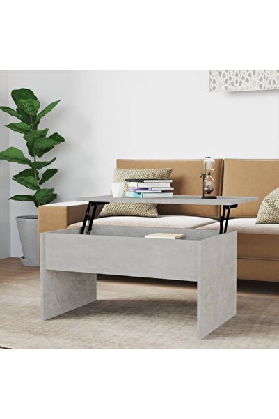 Concept Τραπεζάκι σαλονιού, γκρι σκυροδέματος, 80x50,5x41,5 εκ., επεξεργασμέν...