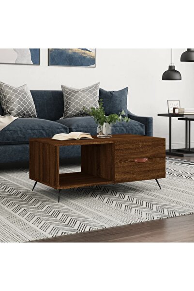 Concept Τραπεζάκι σαλονιού, καφέ δρυς, 90x50x40 εκ., επεξεργασμένο ξύλο