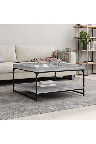 Concept Τραπεζάκι σαλονιού, γκρι sonoma, 80x80x45 εκ. επεξεργασμένο ξύλο και ...