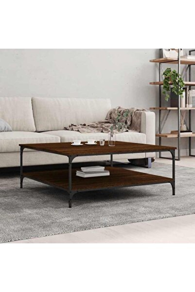 Concept Coffee table, brown oak, 100x100x40 cm, processed wood