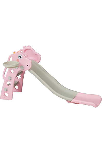 Arabest زحليقة أطفال، مع حلقة كرة سلة، معدات ملعب مستقلة، لون وردي