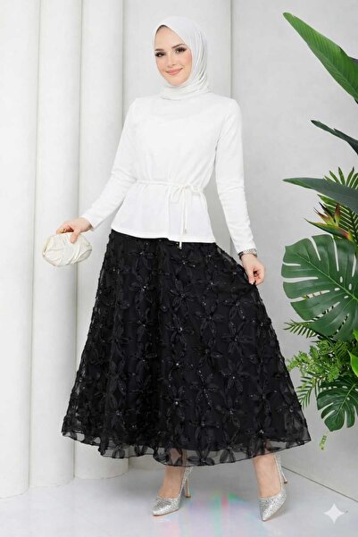 MissPul Γυναικεία φούστα με τρισδιάστατο σχέδιο λουλουδιών