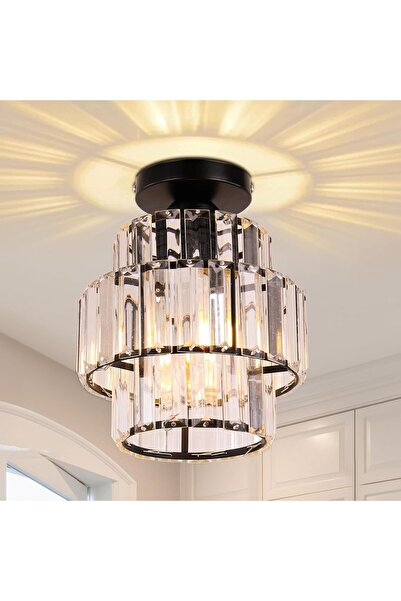 NO BRAND Mini Chandelier Double Layers Crystal Chandelier Flush Mount Ceiling...