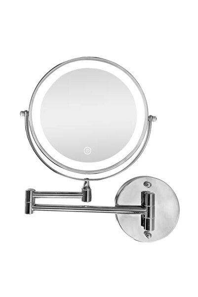 SAFA مرآة حائط دائرية مزودة بإضاءة LED - مرآة عادية + مرآة مكبرة 20 سم / 119898