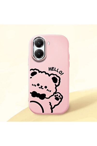 Hontinga Poco X7 Pro Compatible Camera Protected Pink Soft Silicone Phone Cas...