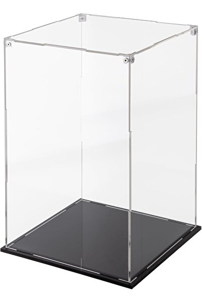 Cliselda Clear Acrylic Display Case with Black Base, Unassembled Large Displa...
