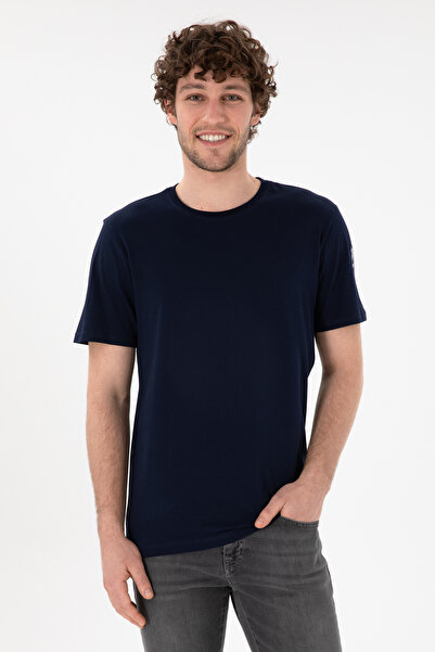 U.S. Polo Assn. Men's Navy T-Shirt With Round Collar And Embroidered Logo On ...