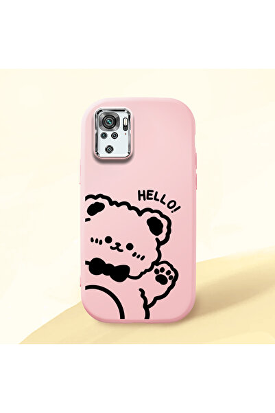 Hontinga Redmi Note 10S Compatible Camera Protected Pink Soft Silicone Phone ...