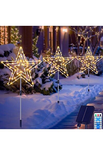 NO BRAND Lumini solare de Crăciun Joysing, 3 în 1, cu stele, pentru exterior,...