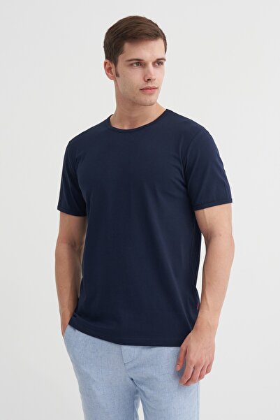 Cazador Bărbați, albastru marin guler rotund tricou 46180