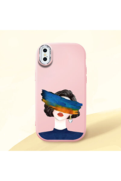 Hontinga iPhone XS Compatible Camera Protected Pink Soft Silicone Phone Case ...