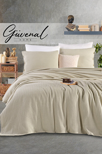 Güvenal Siena |   100% Cotton Double 200X230 cm Knitted with Button Detail an...