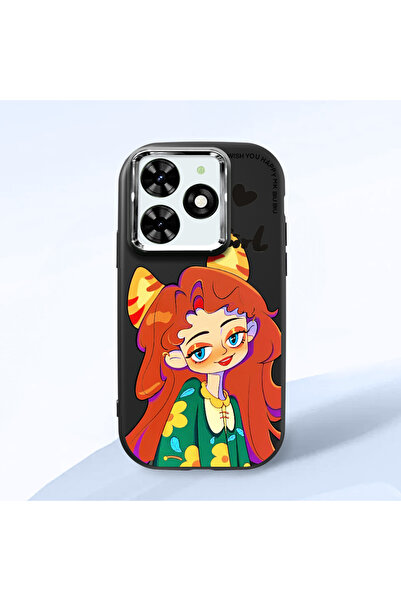 Hontinga حافظة هاتف من السيليكون الناعم باللون الأسود متوافقة مع كاميرا Infin...