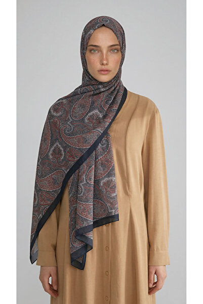 Karaca Șal din bumbac cu model SAPHİRA - ALBASTRU ÎNCHIS / ROȘU