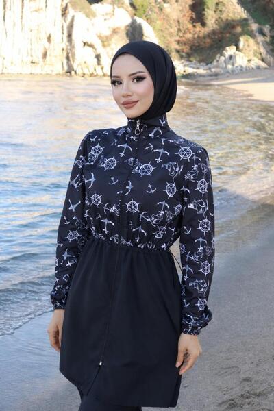 new ats Çapa Με σχέδιο Ρυθμιζόμενο στη μέση, ελαστικό, 3-τεμάχιο μαγιό χιτζάμ...