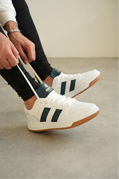 Zerenyus Ανδρικά αθλητικά παπούτσια ZRK-013 Premium ριγέ λευκά βενζινοκίνητα ...