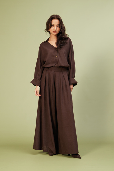 Nisan Linen Mixed Baggy Pants