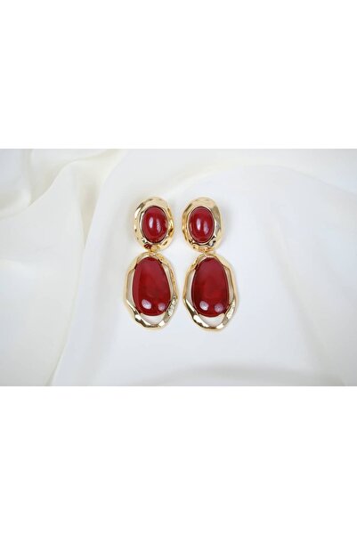 ATELİER TUĞBA Bkp105 Black Double Stone Hanging Earrings Black (Length 70 mm)