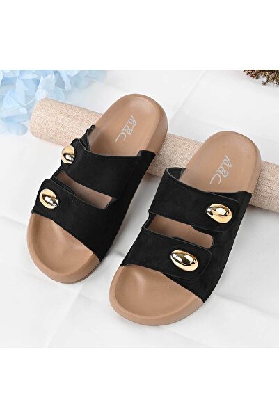 Tmall Women's Casual Slippers, Made of ecological suede, PD1092, Black