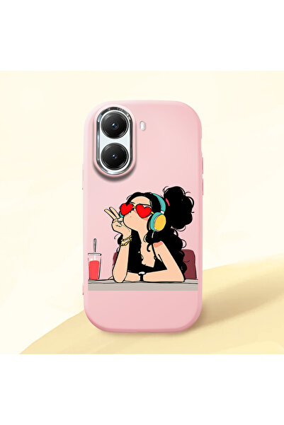 Hontinga Poco X7 Pro Compatible Camera Protected Pink Soft Silicone Phone Cas...