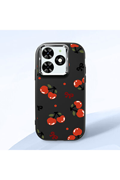 Hontinga حافظة هاتف من السيليكون الناعم باللون الأسود متوافقة مع كاميرا تكنو ...