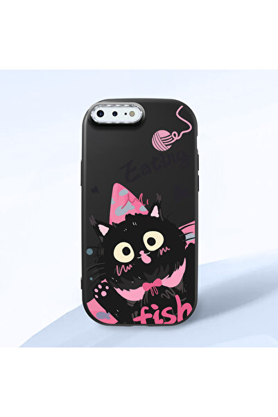 Hontinga iPhone 8 Plus Compatible Camera Protected Black Soft Silicone Phone ...