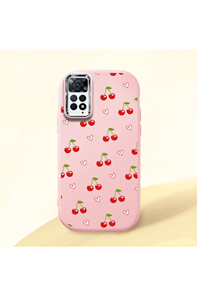 Hontinga Redmi Note 11 Pro Compatible Camera Protected Pink Soft Silicone Pho...