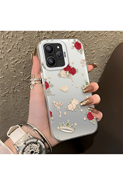CASEVIBE Redmi 12 4G/5G Uyumlu Çelenk ve taç desenli, darbelere dayanıklı tel...