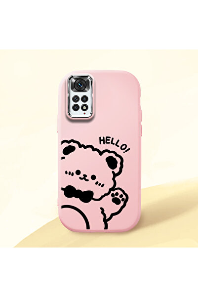 Hontinga Redmi Note 11S Compatible Camera Protected Pink Soft Silicone Phone ...