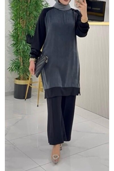 TUGBA COLLECTION Yeni Sezon İpek Cupra & Oysho Tunik Pantolon Takımı Sade ve ...