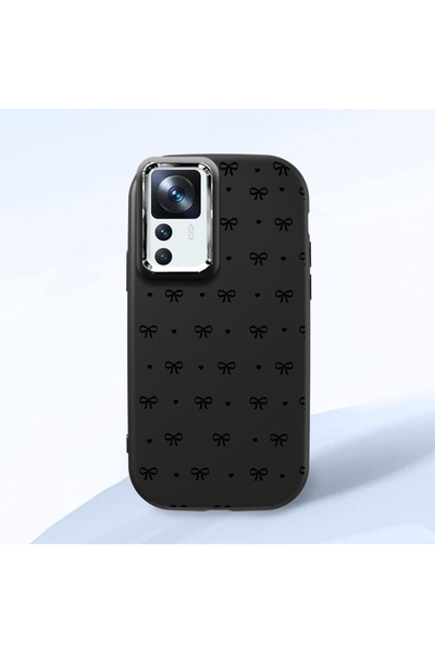 Hontinga حافظة هاتف من السيليكون الناعم باللون الأسود متوافقة مع كاميرا Mi 12...