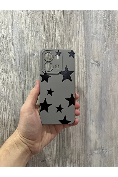 YZGOLDEN Redmi 15C Compatible Velvet Black Star Pattern Patterned Back Cover