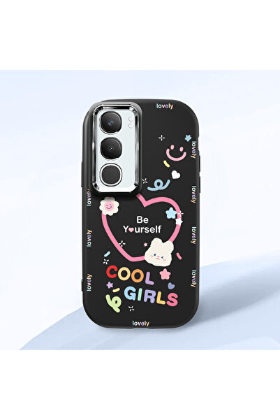 Hontinga حافظة هاتف من السيليكون الناعم باللون الأسود متوافقة مع كاميرا Vivo ...