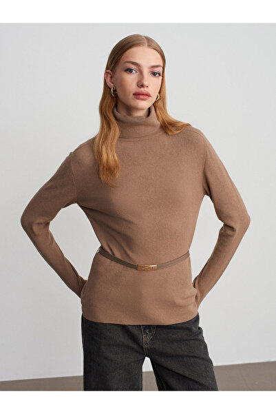 Dilvin 10861 Cashmere Blend Belt Li Kazak-Koyu Vizon