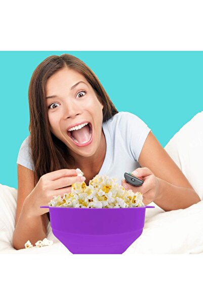 BPA جهاز صنع الفشار بالميكروويف من حرير روت - سيليكون مع غطاء ومقبض للاستخدام...