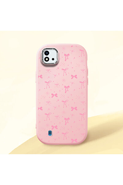 Hontinga حافظة هاتف من السيليكون الناعم باللون الوردي متوافقة مع كاميرا Realm...