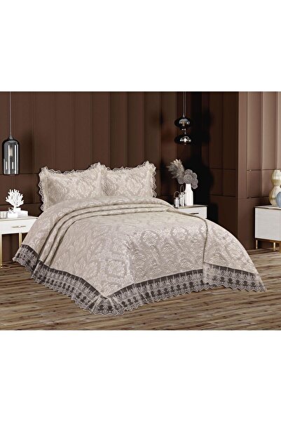 My Bed Home Collection Damask Lace Piece 3-Piece Set Y Bedspread (Cream)