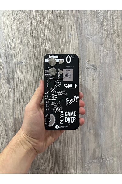 YZGOLDEN Redmi 15C Compatible Inside Velvet Game over Dese Patterned Efon Case