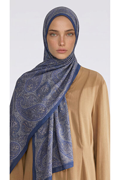 Karaca Бавовняний шарф з сапфіровим візерунком - синій