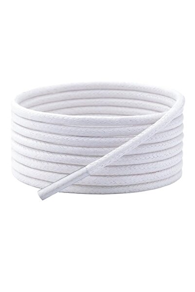 ipekbazaar 150 cm Round Waxed Laces, Sports Classic Shoelaces, 1 Pair, White
