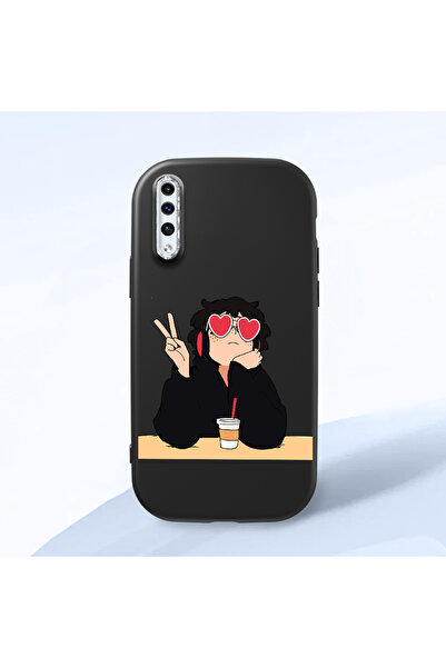 Hontinga حافظة هاتف سامسونج جالاكسي A50 متوافقة مع الكاميرا، مصنوعة من السيلي...