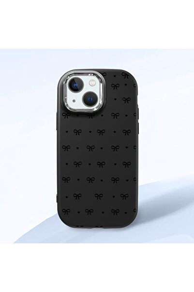 Hontinga حافظة هاتف من السيليكون الناعم باللون الأسود متوافقة مع كاميرا آيفون...