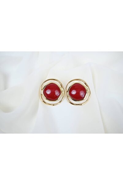 ATELİER TUĞBA Bkp100 Gold Color Geometric Double Frame Earrings (Length 35 mm)
