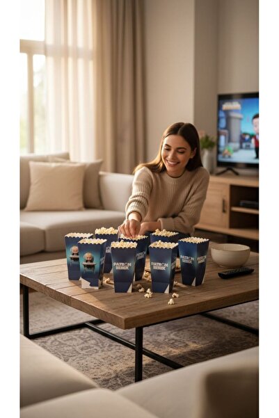Cadde Süs Patron Baby Themed Popcorn 8 Pieces Corn Box